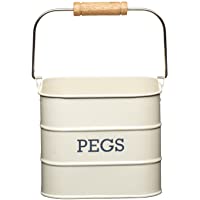 Kitchen Craft Living Nostalgia LNPEGCRE - Cubo para Pinza de la Ropa- Color Beige
